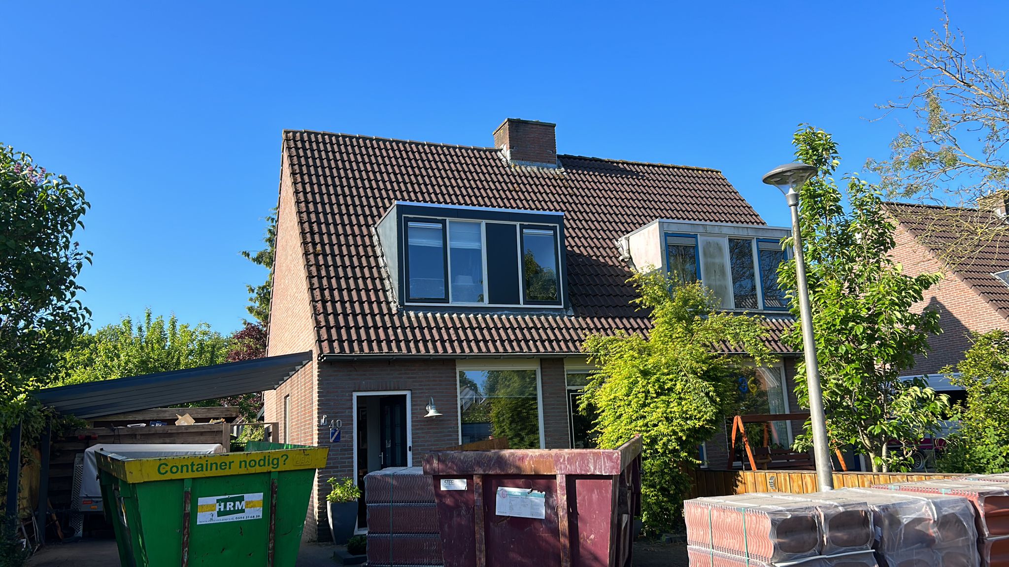 Beschadigde dakbedekking